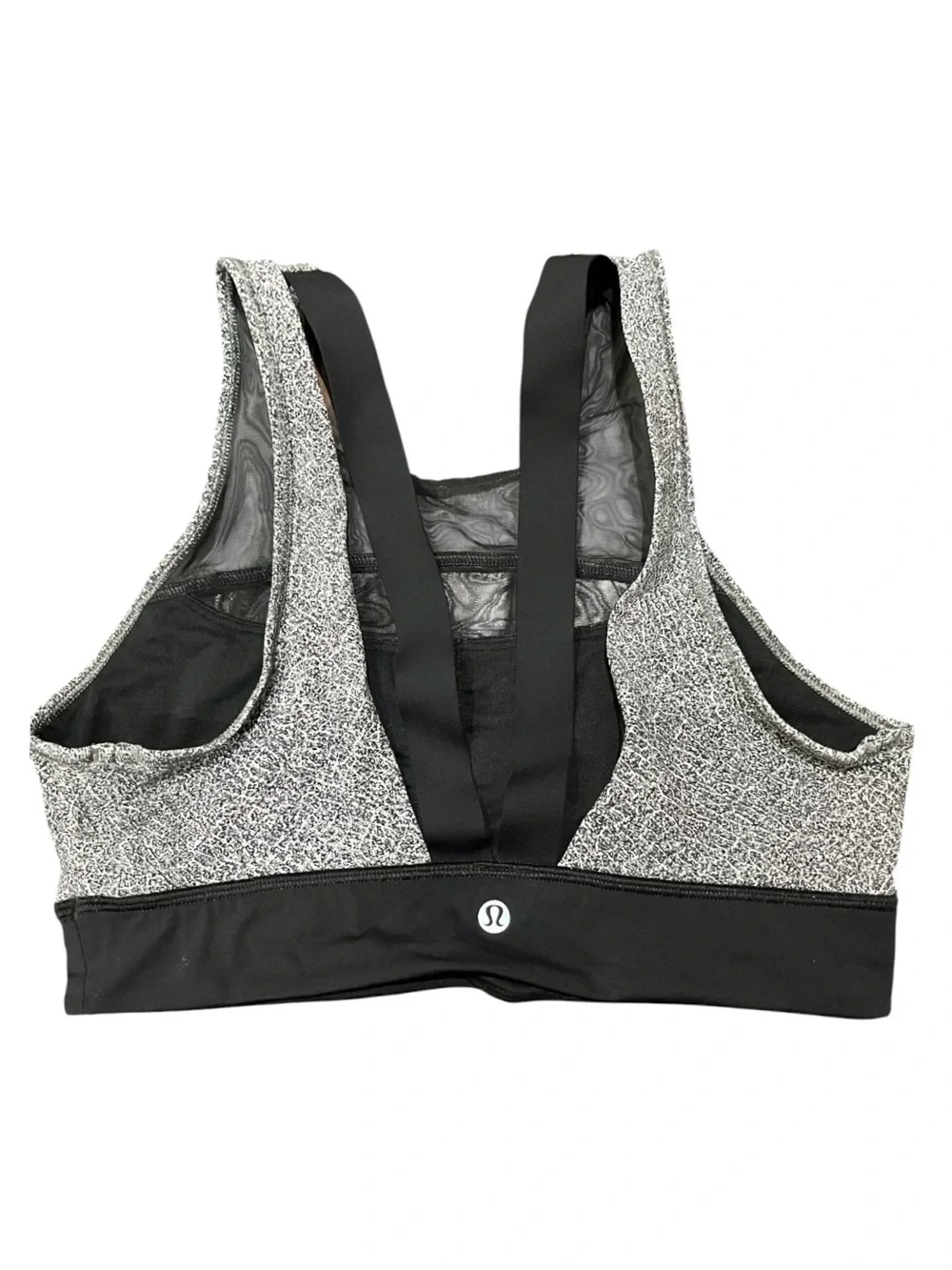 Lululemon Run The Day Bra Fractal Dark Starlight Black / Black